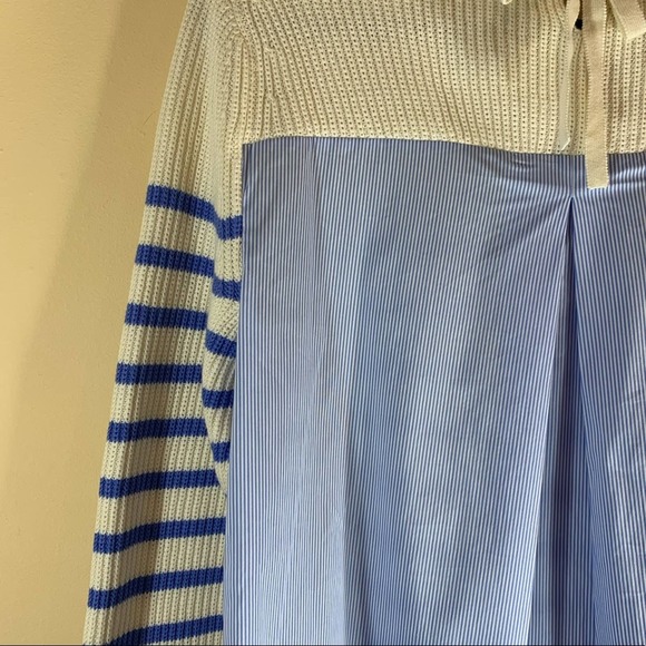 Talbots white and blue striped sweater NWT size Medium - Picture 7 of 10